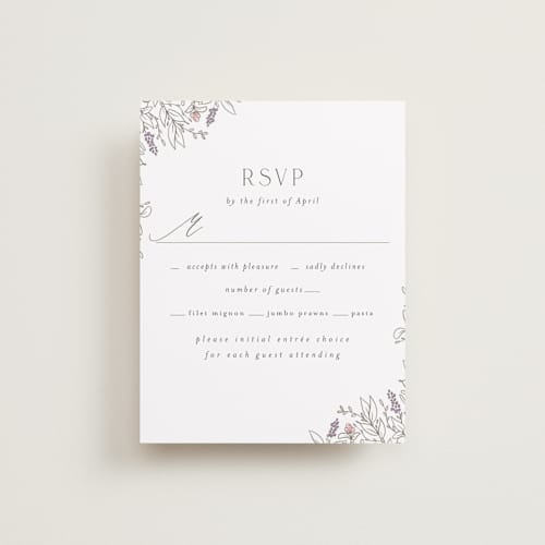 This is a ravello rsvp cards with standard by Anne Ciotola called cottonwood printing on signature in standard
