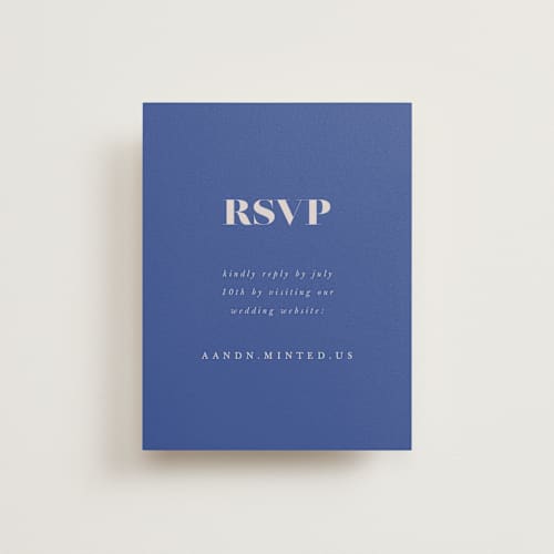 This is a marseille bleu rsvp cards with standard by Up Up Creative called centro printing on signature in standard