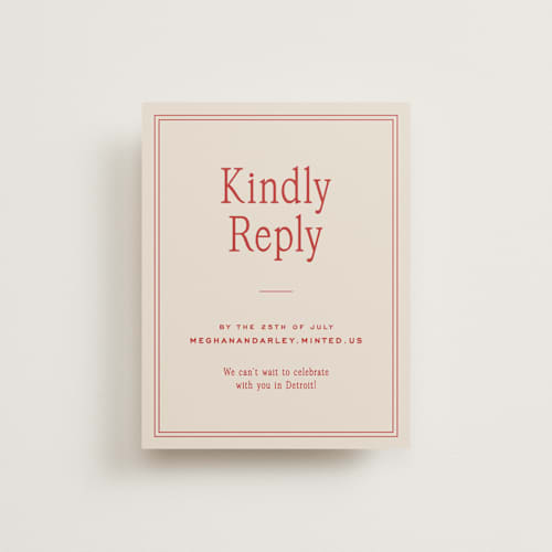 This is a cherry rsvp cards with standard by Ellen Schlegelmilch called cherry printing on signature in standard