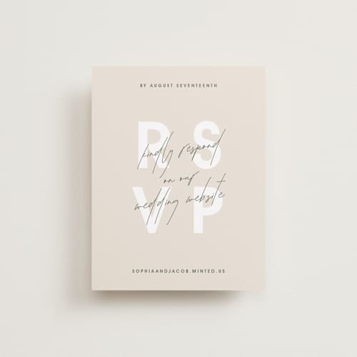 This is a olive you more rsvp cards with standard by Design Lotus called true north printing on signature in standard