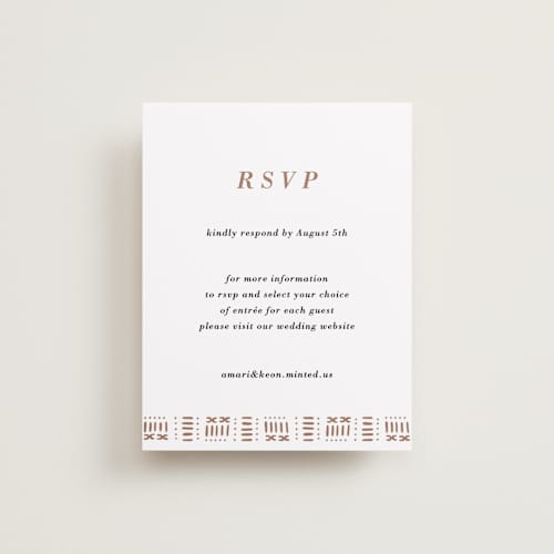 This is a ivory rsvp cards with standard by Oma N. Ramkhelawan called amari printing on signature in standard