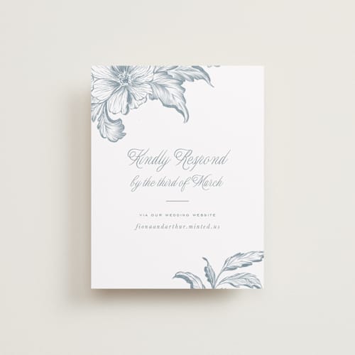 This is a lake rsvp cards with standard by Leah Bisch called wreath in bloom printing on signature in standard