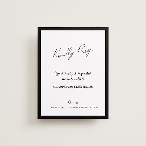 This is a ivory rsvp cards with standard by Studio Suku called hotel printing on signature in standard