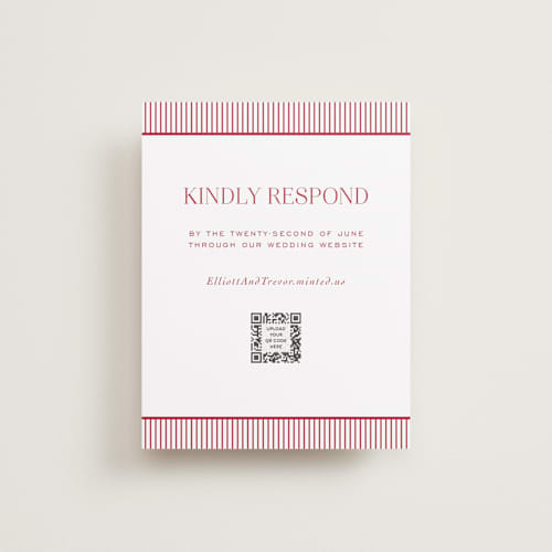 This is a scarlet rsvp cards with standard by Jenna Holcomb called san francisco toile printing on signature in standard