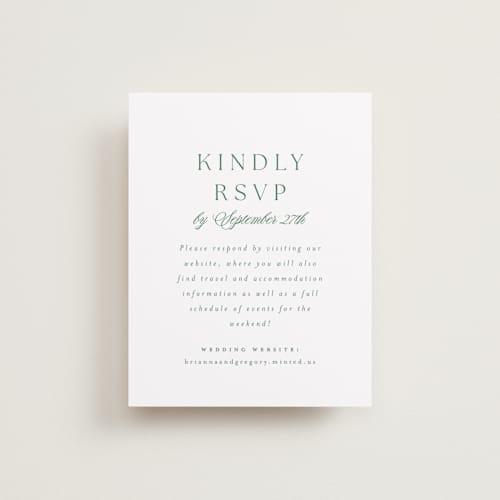 This is a sky rsvp cards with standard by Everett Paper Goods called carlyle printing on signature in standard