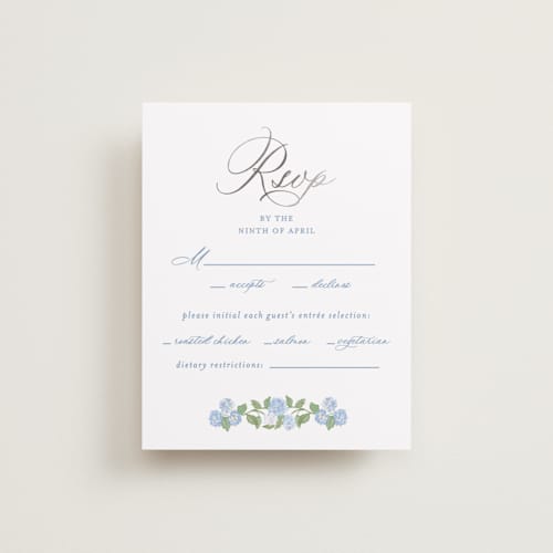 This is a ocean rsvp cards with foil pressed by Creo Study called pillowy border printing on signature in standard