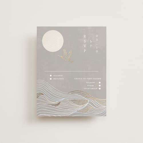 This is a ash rsvp cards with foil pressed by Jelena Vuletic called asahi printing on signature in standard