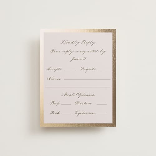 This is a dew rsvp cards with foil pressed by Petra Kern called mountain love printing on signature in standard