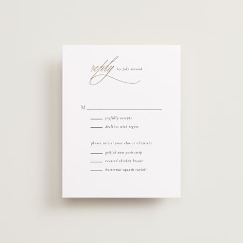 This is a spun sugar rsvp cards with foil pressed by Jessica Williams called fineline printing on signature in standard