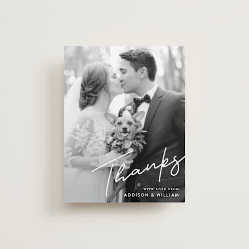 This is a cloud thank you postcards with standard by Pine Street Creative called as if a dream printing on signature in postcard