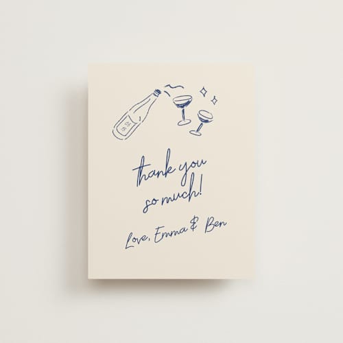 This is a blue velvet thank you postcards with standard by Helena Vitto called handwritten letter printing on signature in postcard