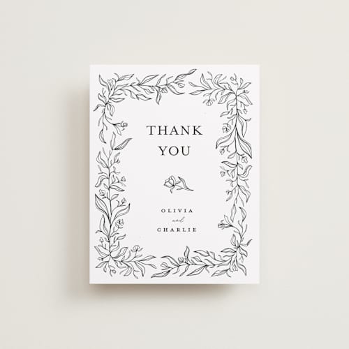 This is a alpine thank you postcards with standard by Pixel and Hank called floral cascade printing on signature in postcard