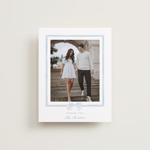 This is a lagoon thank you postcards with standard by Leah Bisch called bow frame printing on signature in postcard