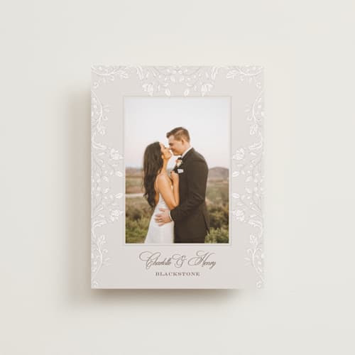 This is a natural thank you postcards with standard by BR Designs called vintage flourishes printing on signature in postcard