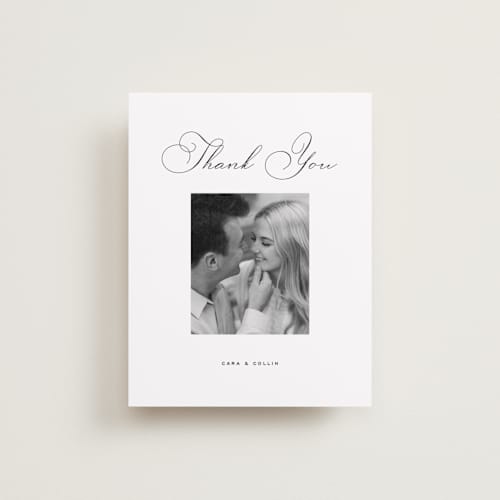 This is a linen thank you postcards with standard by Olivia Kanaley Inman called limelight printing on signature in postcard