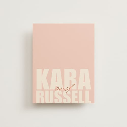 This is a blush thank you postcards with standard by Stacey Day called typographical poster printing on signature in postcard
