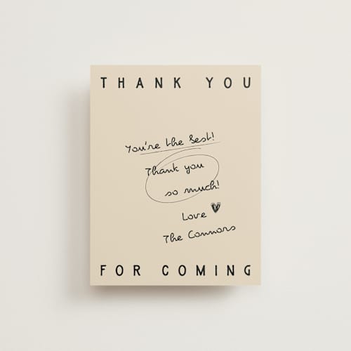 This is a linen thank you postcards with standard by Helena Vitto called modern fairy tale printing on signature in postcard
