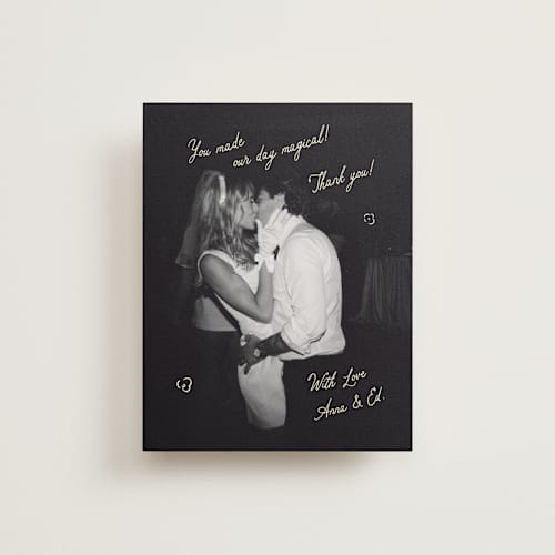 This is a oat thank you postcards with standard by Helena Vitto called love rests in a garden printing on signature in postcard