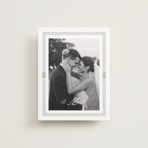 This is a leaf thank you postcards with standard by Kate Ahn called court printing on signature in postcard