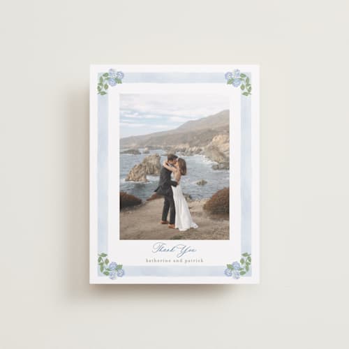This is a ocean thank you postcards with standard by Creo Study called pillowy border printing on signature in postcard