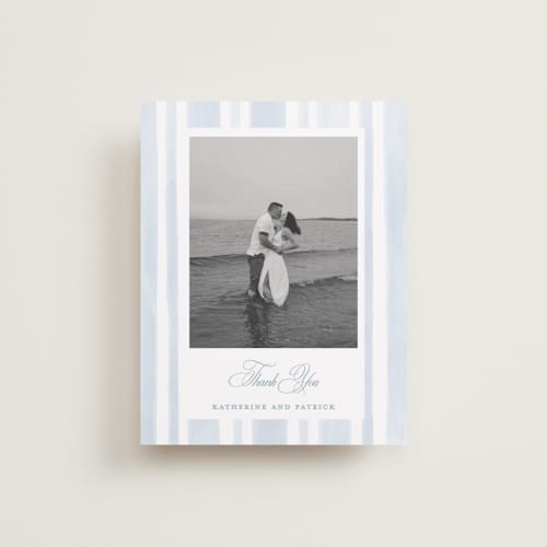 This is a ocean wedding thank you cards with standard by Creo Study called coastal crest printing on strathmore in standard