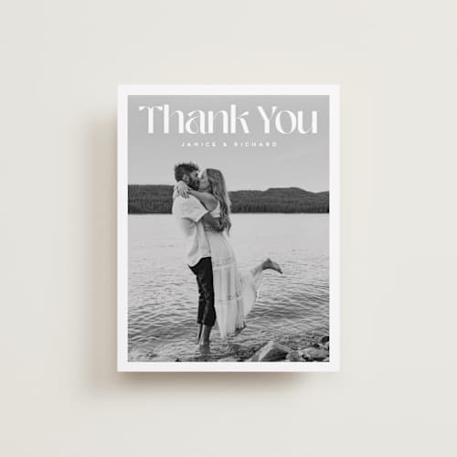 This is a blackberry wedding thank you cards with standard by Claudia Orengo called news! printing on strathmore in standard