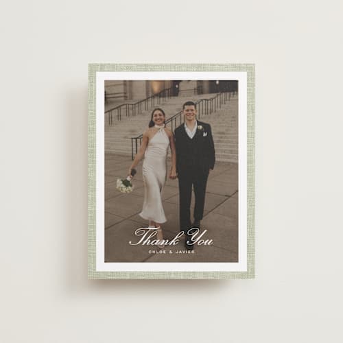 This is a garden wedding thank you cards with standard by Kelly Schmidt called summer linen printing on strathmore in standard