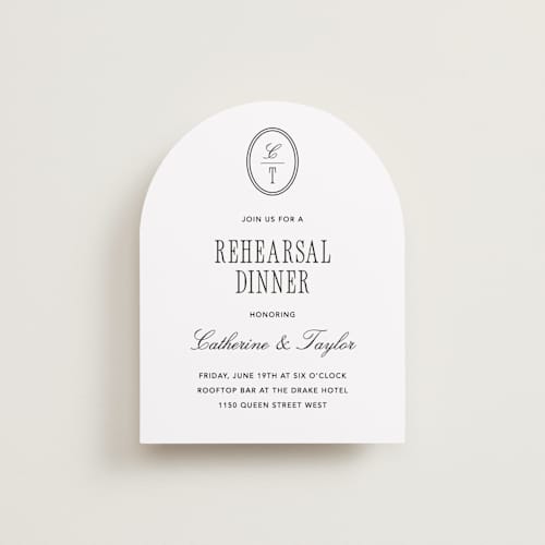 This is a silk reception cards with standard by Kelly Schmidt called formal minimalist printing on signature in standard