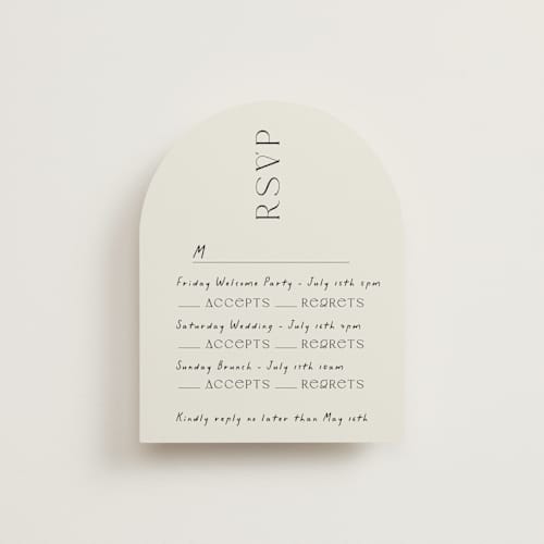 This is a onyx rsvp cards with standard by Alaina Cherup called la graine printing on signature in standard