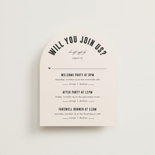 This is a cream rsvp cards with standard by Pixel and Hank called spin printing on signature in standard