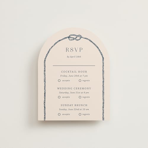 This is a sea breeze rsvp cards with standard by Rebecca Durflinger called nautical nuptials printing on signature in standard