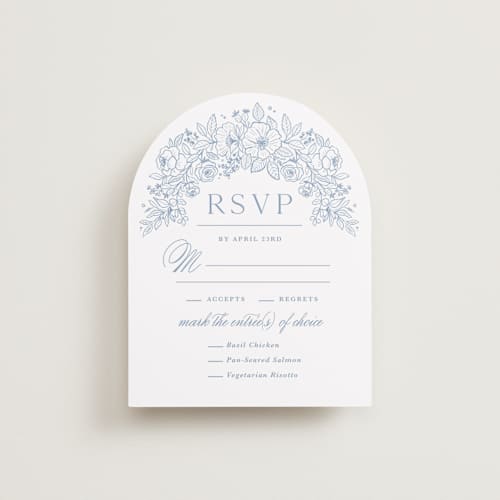 This is a nova rsvp cards with standard by Kristen Smith called wild roses printing on signature in standard
