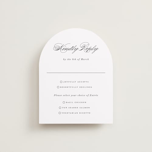 This is a snow rsvp cards with standard by Brandy Folse called classically elegant printing on signature in standard