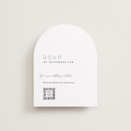 This is a tuxedo rsvp cards with standard by Kate Ahn called paire printing on signature in standard