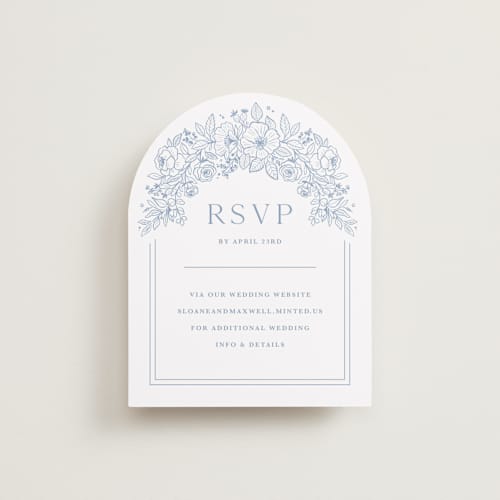 This is a nova rsvp cards with standard by Kristen Smith called wild roses printing on signature in standard