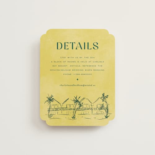This is a island citrus enclosure cards with standard by Pixel and Hank called coastal drift printing on signature in standard