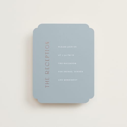 This is a provincial foil stamped wedding invitations with foil pressed by Angela Thompson called gilded edge printing on signature in standard