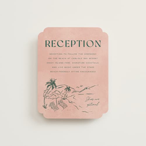 This is a island citrus reception cards with standard by Pixel and Hank called coastal drift printing on signature in standard