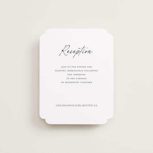 This is a jasmine reception cards with standard by Pippa Shaw called modern classic printing on signature in standard