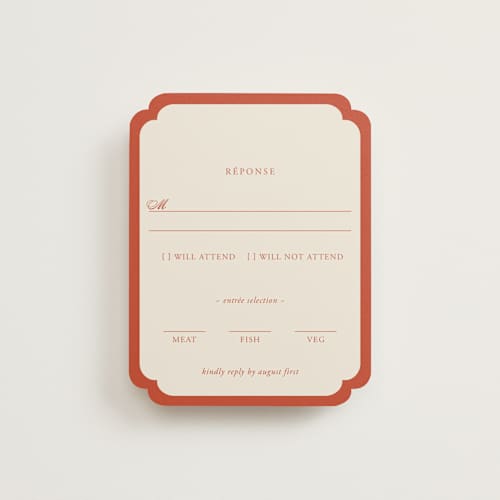 This is a cherry rsvp cards with standard by Ani Somi called borders printing on signature in standard