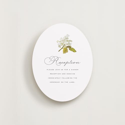 This is a linen reception cards with standard by Olivia Kanaley Inman called limelight printing on signature in standard