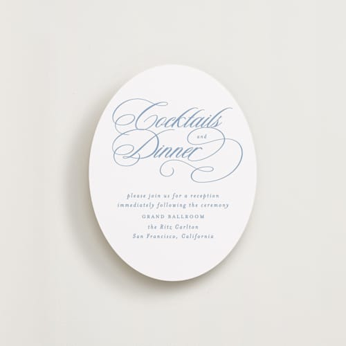 This is a sky reception cards with standard by Creo Study called aristocratic printing on signature in standard