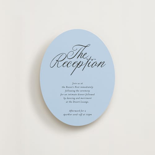 This is a sky reception cards with standard by Blustery August called tarte tatin printing on signature in standard