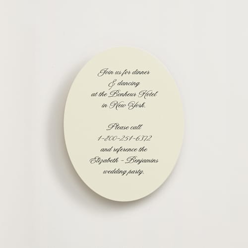 This is a butter reception cards with standard by Helena Vitto called the eternal printing on signature in standard