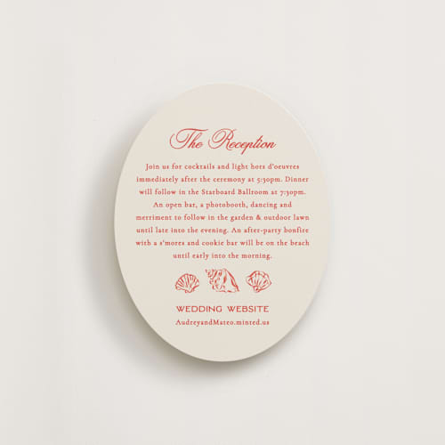 This is a lobster reception cards with standard by Jackie Crawford called kitty hawk printing on signature in standard