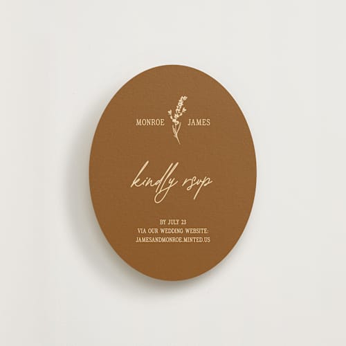 This is a bark rsvp cards with standard by Jen Ramsey called classic and floral printing on signature in standard