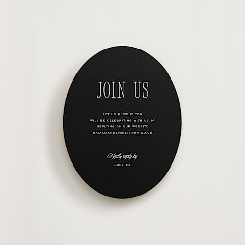 This is a noir rsvp cards with standard by Pixel and Hank called linea printing on signature in standard