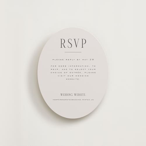 This is a sandstone rsvp cards with standard by Nicole Walsh called close-up printing on signature in standard