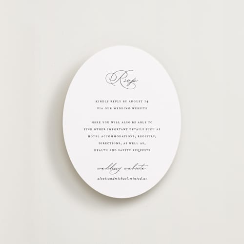 This is a pearl rsvp cards with standard by Jennifer Postorino called initial printing on signature in standard
