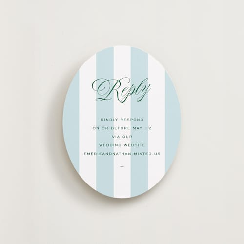 This is a low tide rsvp cards with standard by Susan Zinader called island palm printing on signature in standard